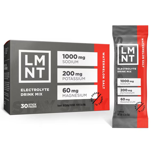 LMNT Watermelon Salt Zero Sugar Electrolyte Drink Mix – 30 Stick Packs