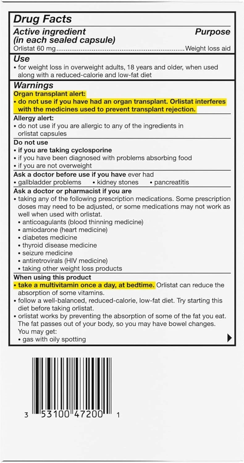 alli Orlistat 60 mg Weight Loss Capsules – 170 Count