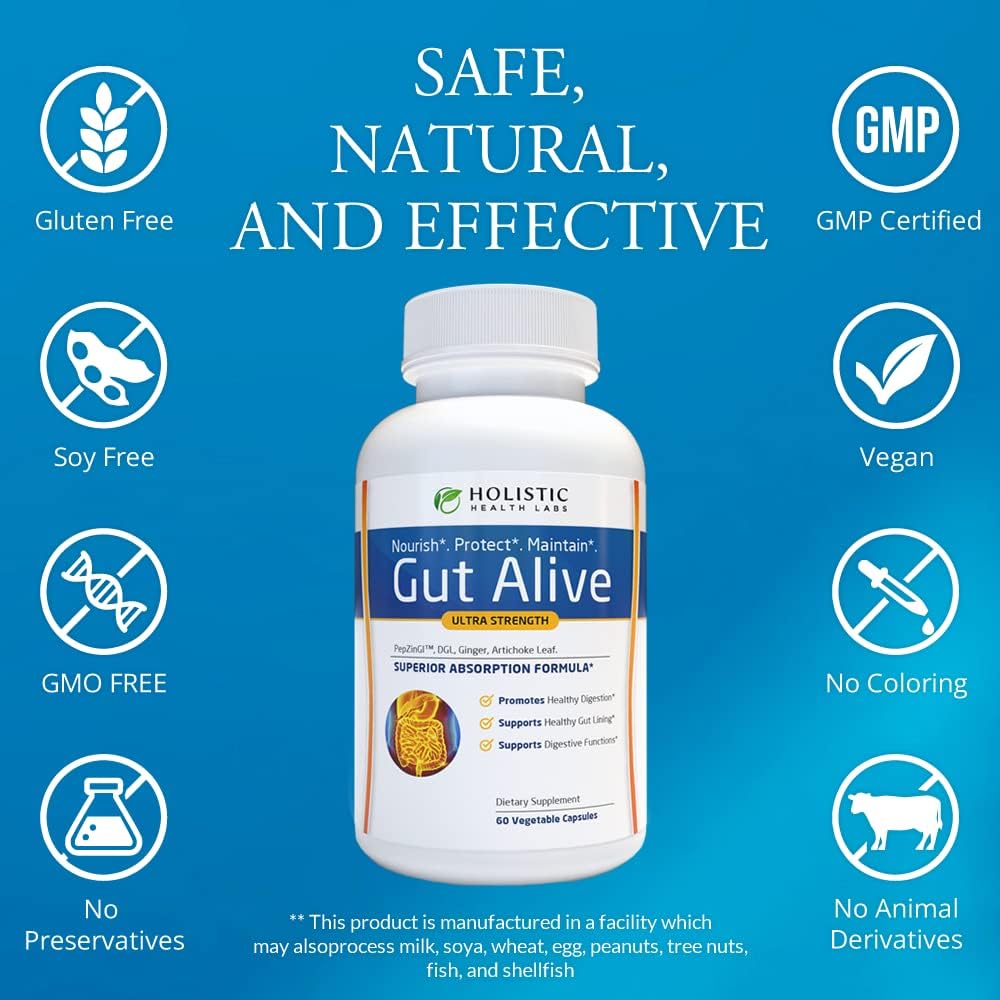 Holistic Health Labs Gut Alive Digestive Support – 60 Capsules