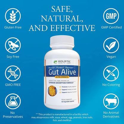 Holistic Health Labs Gut Alive Digestive Support – 60 Capsules
