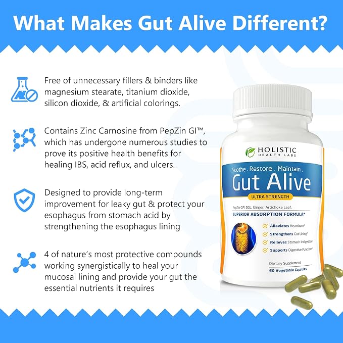 Holistic Health Labs Gut Alive Digestive Support – 60 Capsules
