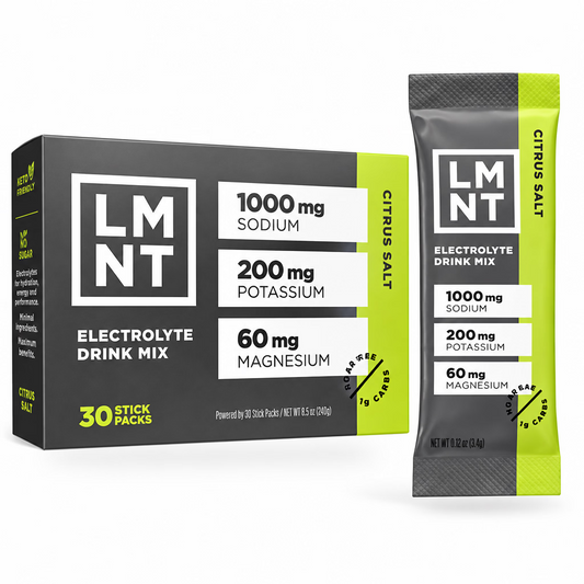 LMNT Citrus Salt Zero Sugar Electrolyte Drink Mix – 30 Stick Packs