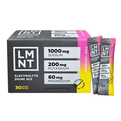 LMNT Pink Lemonade Electrolyte Drink Mix – 30 Stick Packs