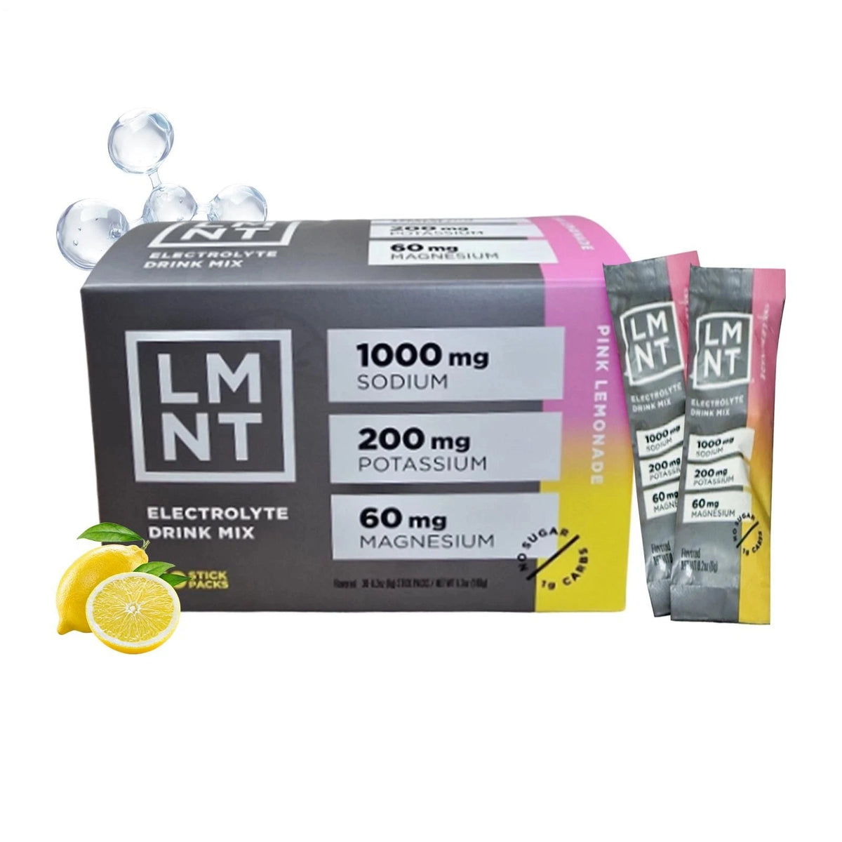 LMNT Pink Lemonade Electrolyte Drink Mix – 30 Stick Packs