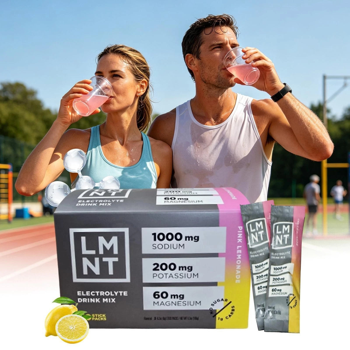 LMNT Pink Lemonade Electrolyte Drink Mix – 30 Stick Packs