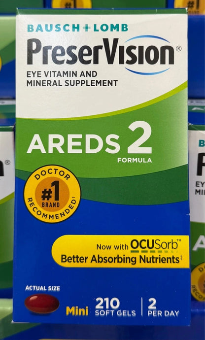 Bausch + Lomb PreserVision AREDS 2 Formula – 210 Softgels
