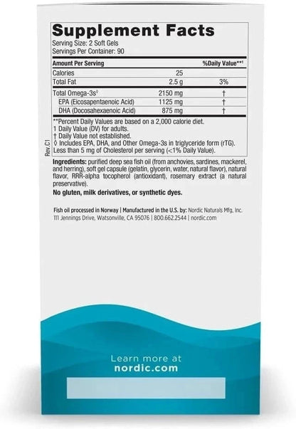 Nordic Naturals Ultimate Omega 2X 2150 mg – 180 Softgels