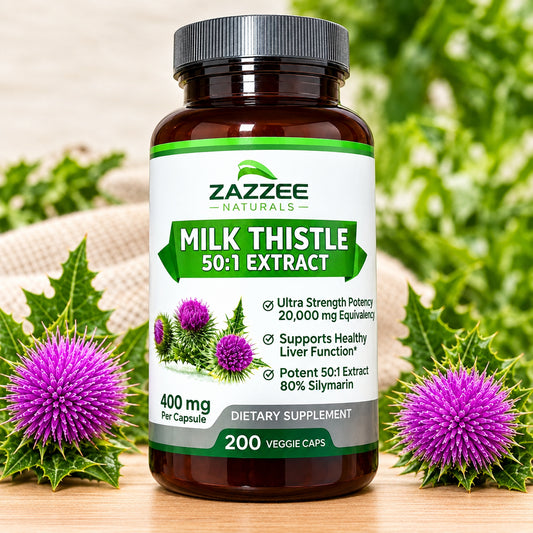 Zazzee Naturals Organic Milk Thistle Extract 20,000 mg – 200 Vegan Capsules