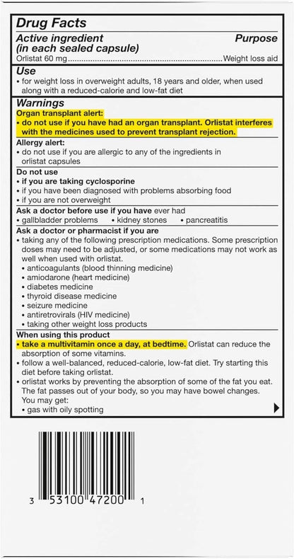 alli Orlistat 60 mg Weight Loss Capsules – 170 Count