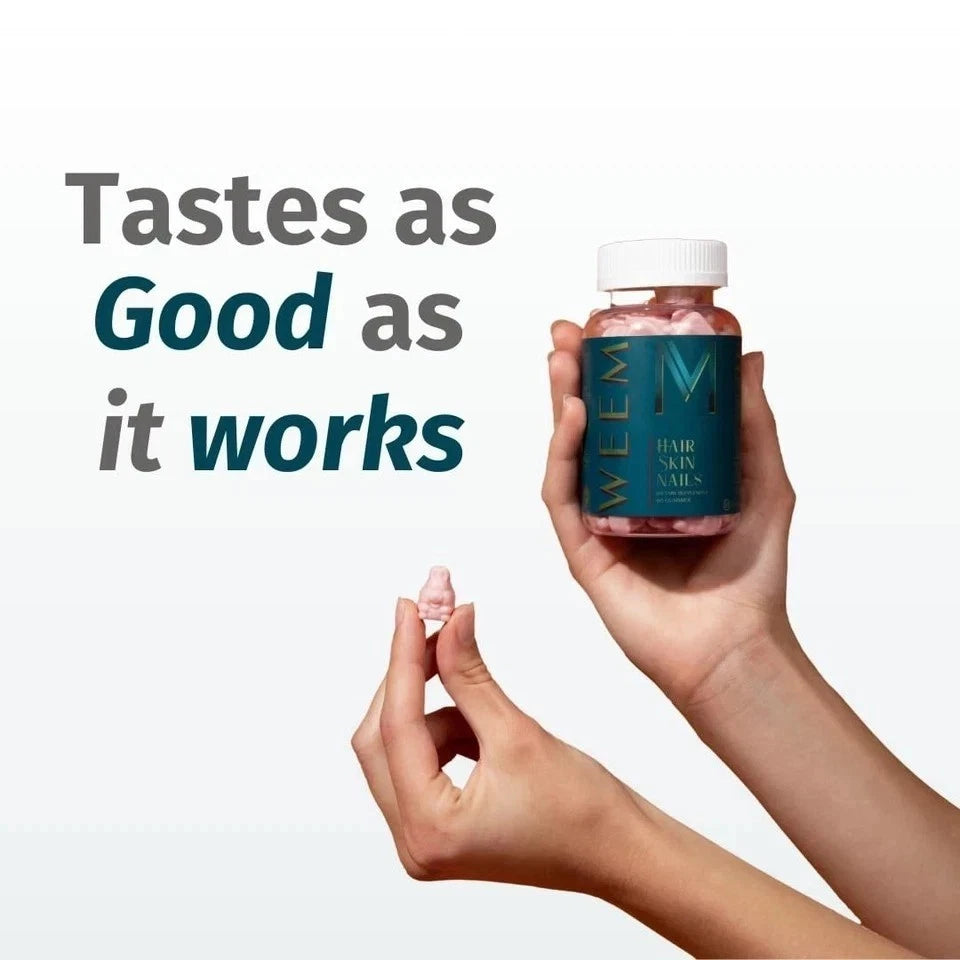 WEEM Hair, Skin & Nails Vegan Biotin Gummies – 60 Gummies