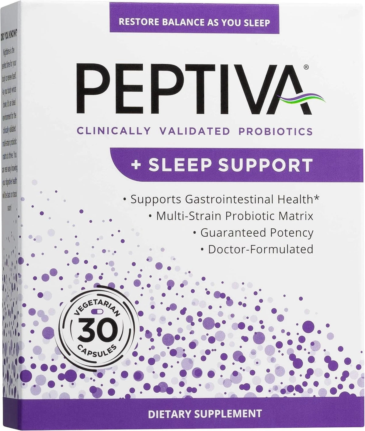Peptiva 26 Billion CFU Probiotic & Sleep Support – 30 Capsules