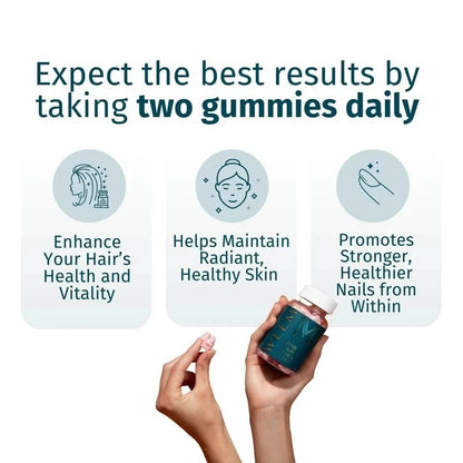 WEEM Hair, Skin & Nails Vegan Biotin Gummies – 60 Gummies