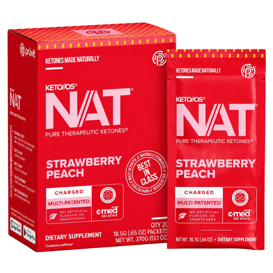 PRÜVIT Keto//OS NAT Strawberry Peach Charged – 20 Pack