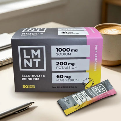LMNT Pink Lemonade Electrolyte Drink Mix – 30 Stick Packs