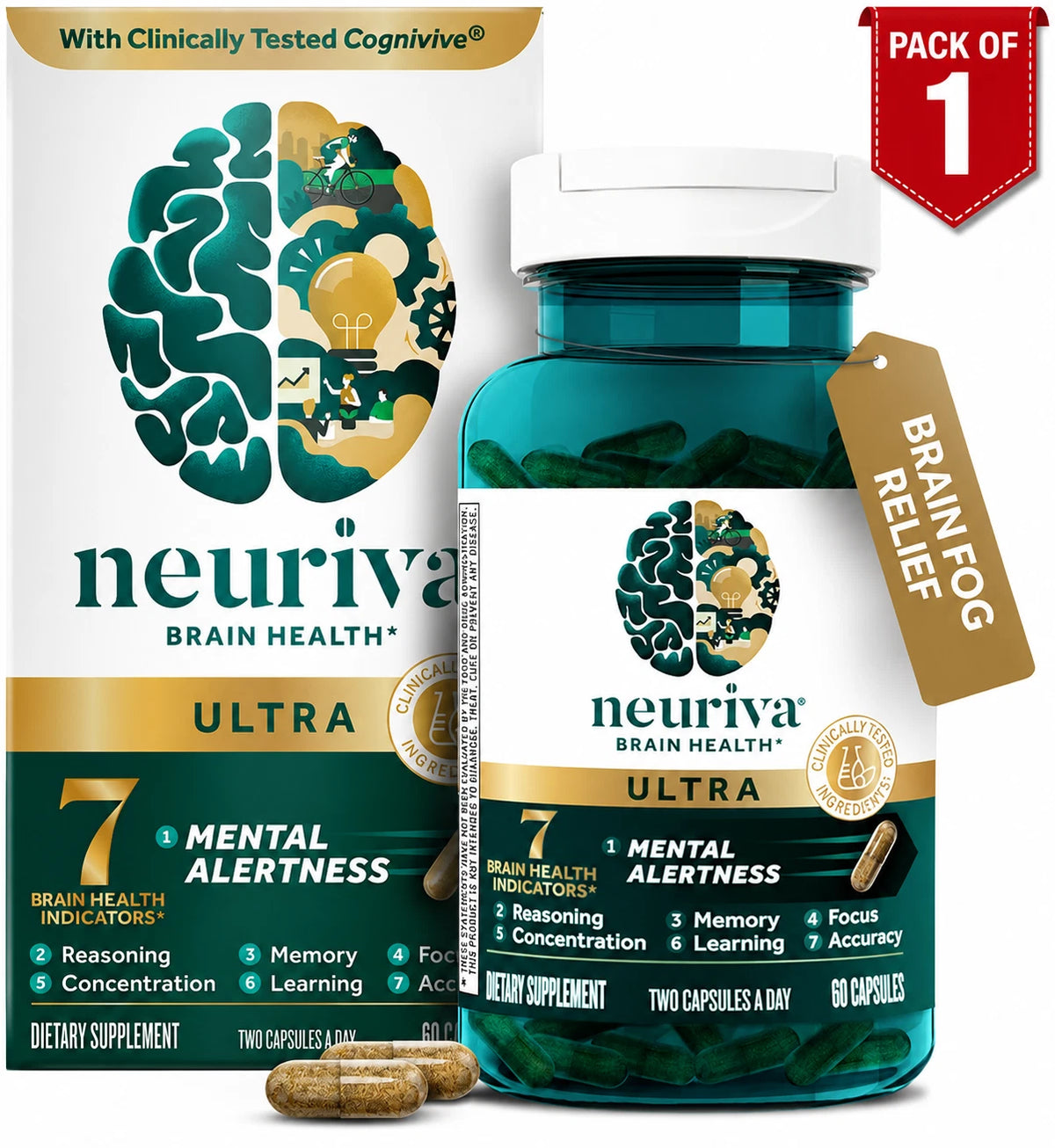 Neuriva Ultra Brain Health Supplement – 60 Capsules