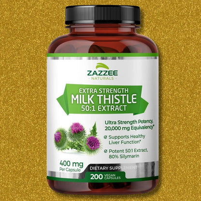 Zazzee Naturals Organic Milk Thistle Extract 20,000 mg – 200 Vegan Capsules
