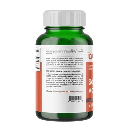 Infinite Age Sea Moss Advanced 1250 mg – 60 Vegan Capsules