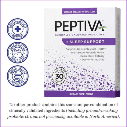Peptiva 26 Billion CFU Probiotic & Sleep Support – 30 Capsules