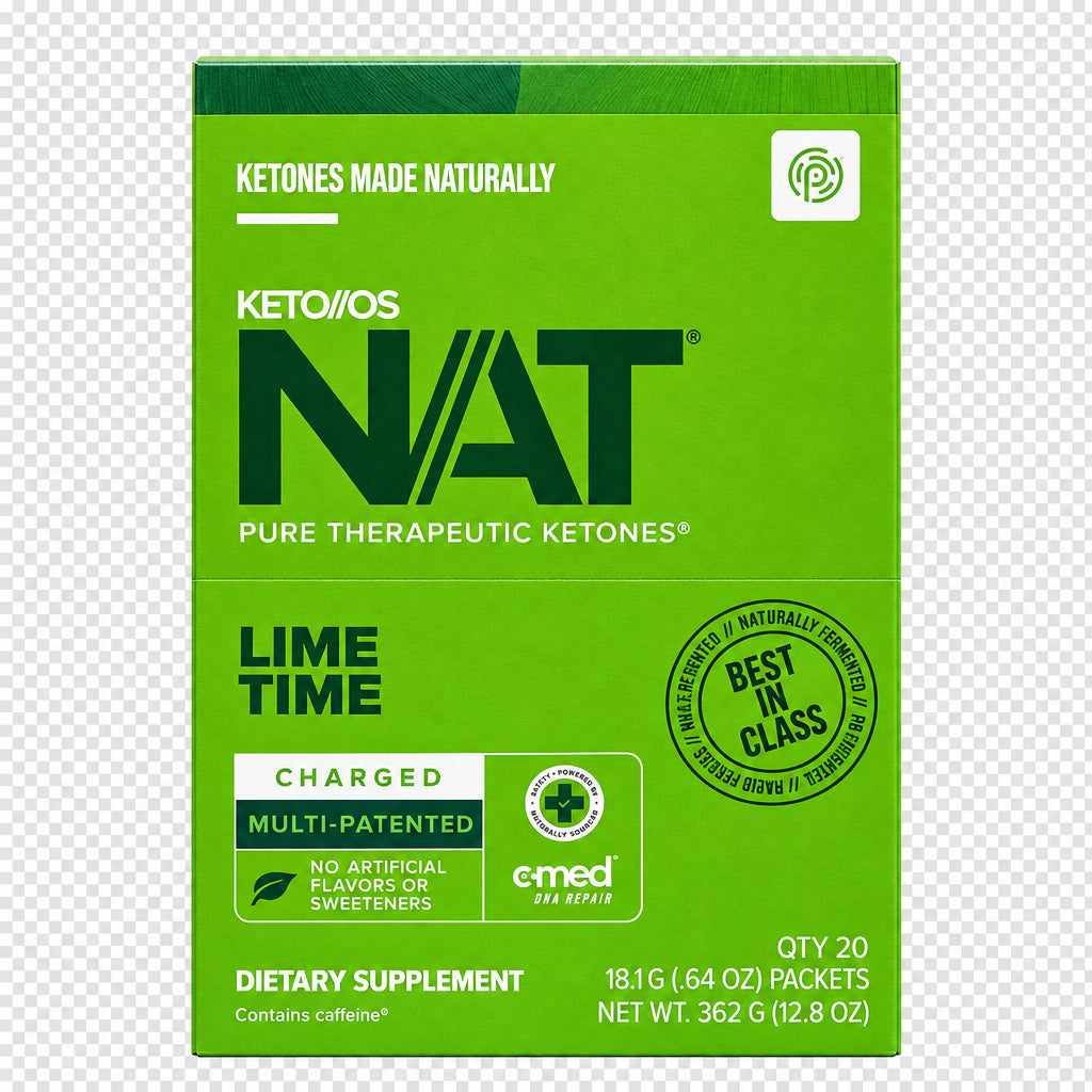 PRÜVIT Keto//OS NAT Lime Time Charged Ketone Drink Mix – 20 Pack