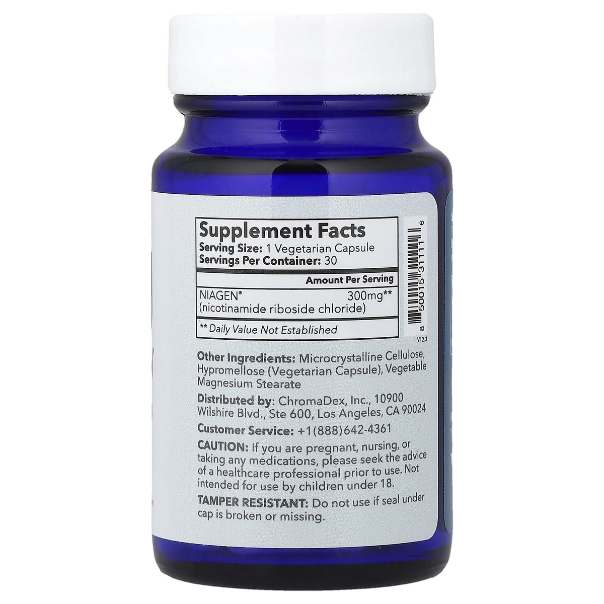 TRU NIAGEN Nicotinamide Riboside 300 mg – 30 Vegetarian Capsules
