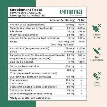 Emma Gut Health Digestive Support Supplement – 60 Capsules